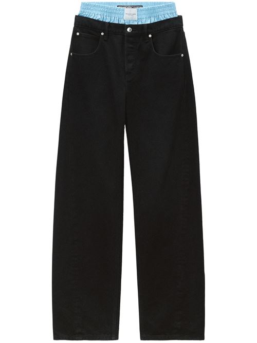 Wide leg jeans in black by Alexander Wang Alexander Wang | 4DC3244403011